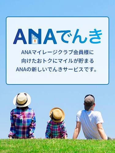 ANAでんき　ANAマイレージクラブ会員様に向けたおトクにマイルが貯まるANAの新しいでんきサービスです。