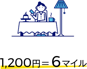 1,200円=6マイル