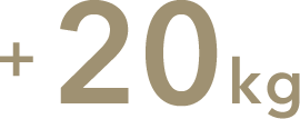 +20 kg (44 lb)