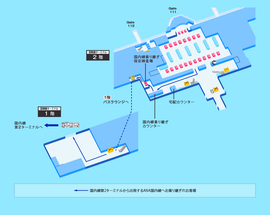 国際線から国内線へのお乗り継ぎ 羽田空港のマップ
