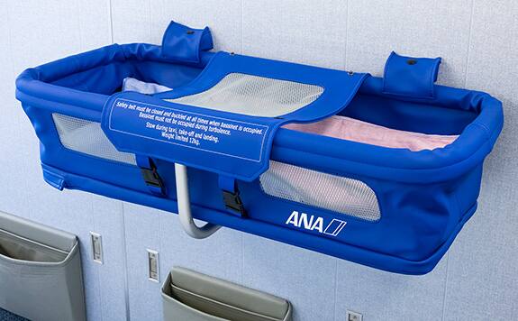 Image of a bassinet seat in the cabin