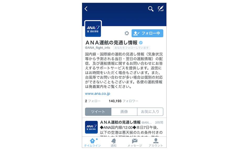 twitter ANA Flight Forecast sample
