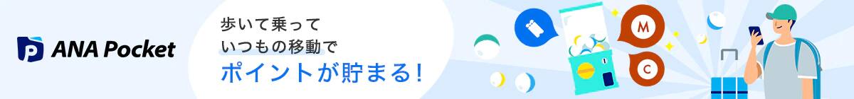 ANA Pocket 歩いて乗って　いつもの移動で　ポイントが貯まる！