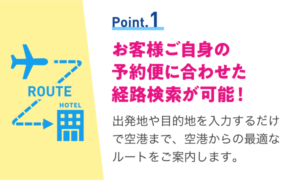 ご自身の予約便に合わせた経路検索が可能！