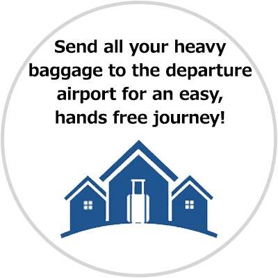 Send all your heavy baggage to the departure airport for an easy, hands free journey!