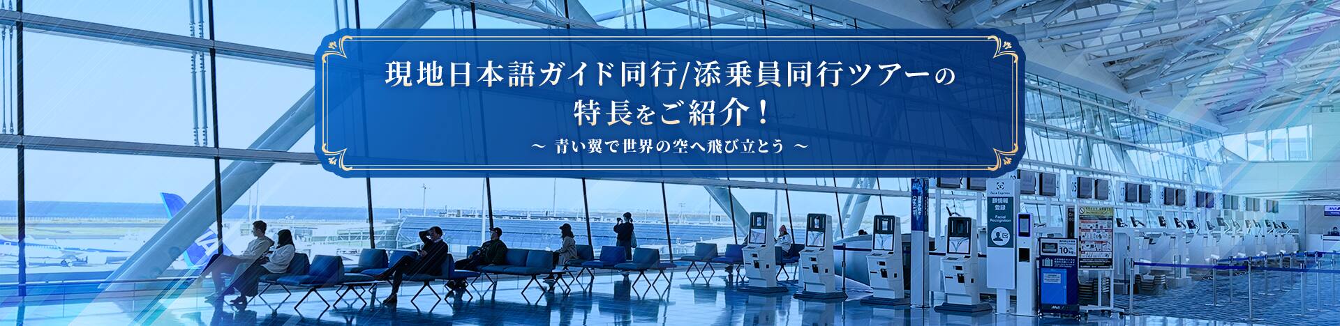 現地日本語ガイド同行/添乗員同行ツアーの特長をご紹介！ 青い翼で世界の空へ飛び立とう