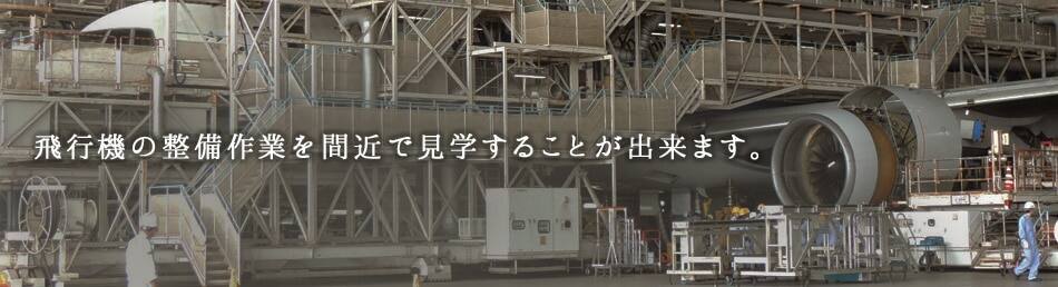 飛行機の整備作業を間近で見学することが出来ます。