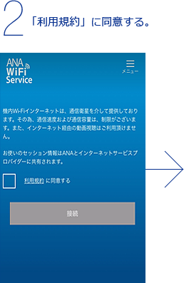 2.「利用規約」に同意する。