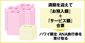 満期に「ハワイ限定ANA旅行券」をお送りいたします