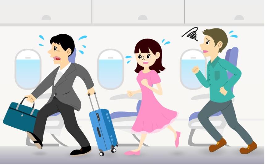避難時に手荷物を持たないでください