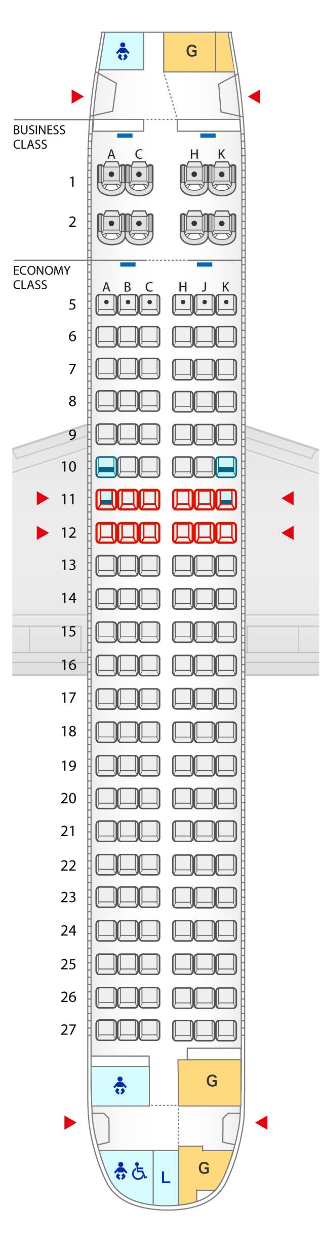 Seat Map of Airbus A320neo