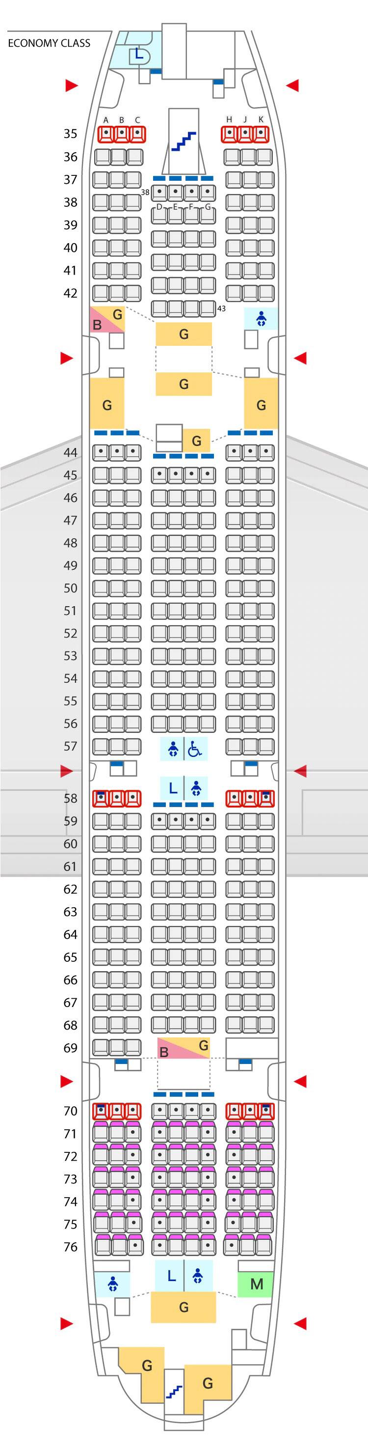 エアバスA380-800、1階席