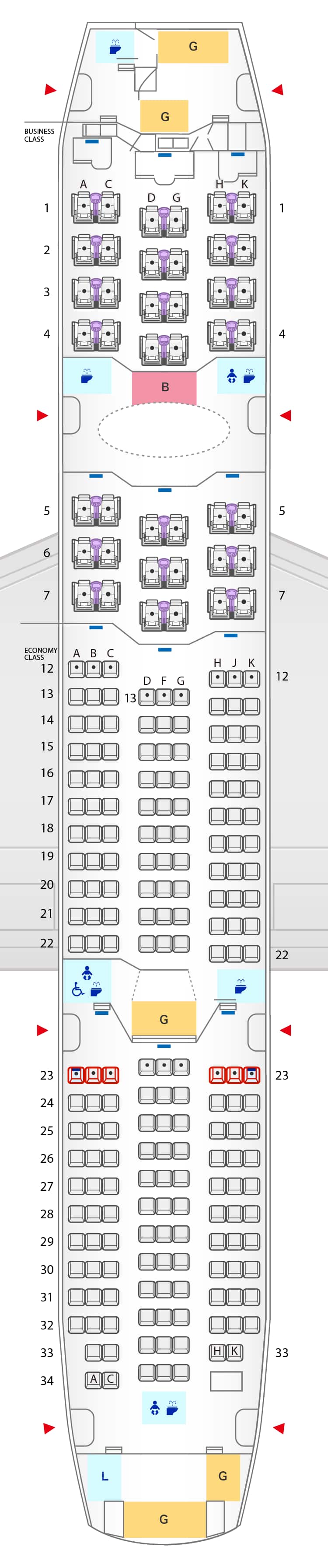 ボーイング787-9シートマップ(246席)